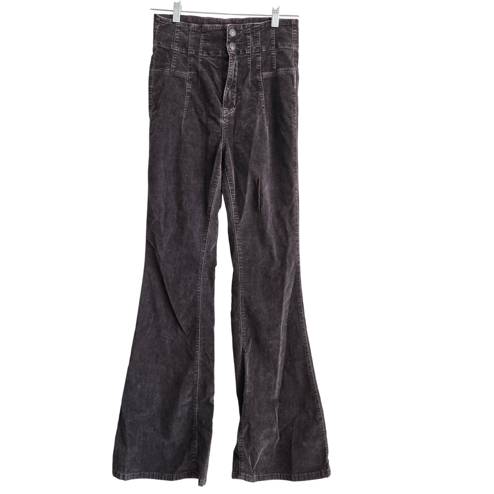 We The Free 29 Flare Pants Womens Charcoal Grey Excellent High Rise Corduroy